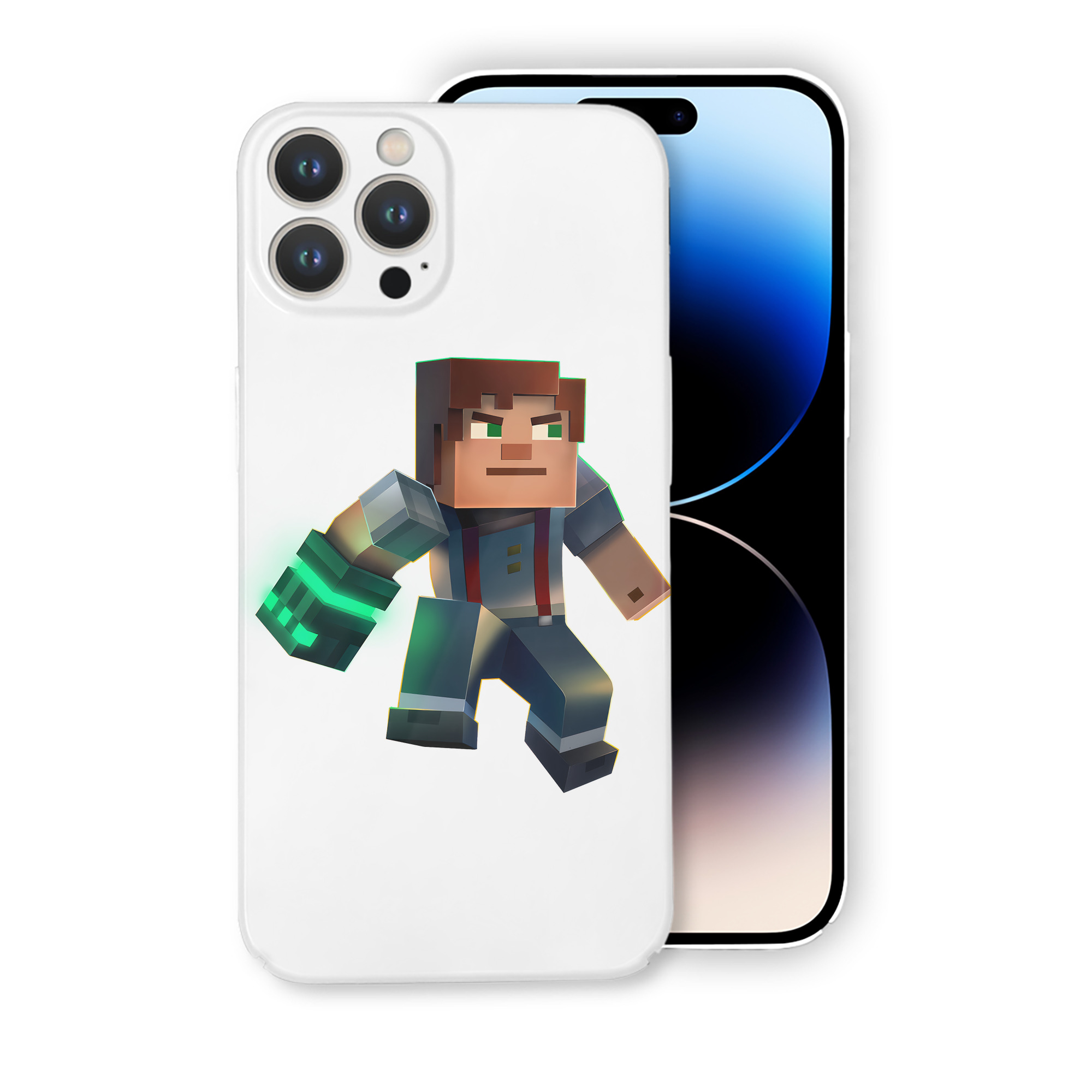 （画像用） マインクラフト ブロックの世界 Minecraft MC Block world 【iPhone 14シリーズ対応】ハードケース